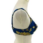 Victoria's Secret Vintage  Bra Second Skin Blue Gold Satin Size 34C Photo 4