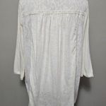 Lucky Brand  Cream & White Jacquard Knit Henley Size 1X Photo 3