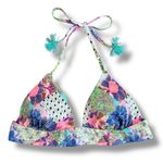 Victoria's Secret Victoria’s Secret Bikini Top L Boho Y2K Triangle Tassel Swim Floral Festival‎ Photo 0