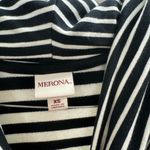 Merona  Black and White Striped Cowl Neck Top Photo 2