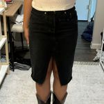 Levi's High Rise Black Denim Midi Skirt Photo 3