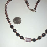 Vintage Glass Beaded Burgundy Dark Purple Beaded Boho Necklace Photo 5