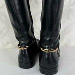 Tory Burch Jess Leather Side Zip Horsebit Knee High Tall Riding Boots Size 6 Photo 1
