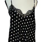 Lucy Paris Lace Trim Cami Tank L Black White Polka Dot Rockabilly Monochrome Photo 0