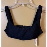 J.Crew Black Scrunchie Sports Bra Style Bikini Top Square Neckline Size XXS NWT Photo 0