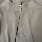 Leo Black Sleeveless Shell Tank Top w/ Gold Button Detail & Back Cutout Size M Photo 2