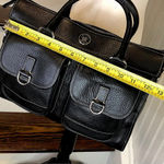 Dooney & Bourke DOONEY BOURKE Tumbled Black Leather Top Handle Satchel Laptop Shoulder Bag Photo 11