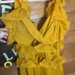 ASOS  Ruffle Sunset Flutter Maxi Golden Yellow Tie Back Chiffon Dress Whimsical 8 Photo 6