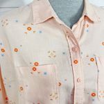 a.n.a A new Approach Southwestern Print Cotton Flannel Button Up Shirt Peach Large Photo 4