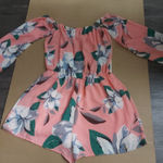 Sage  Pink Floral Print Romper No Size Bohemian Cottagecore Coconut Girl Festival Photo 0