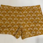 Ann Taylor Devin Fit Novelty Tennis Raquet Print Cotton Shorts Mustard Yellow Photo 2