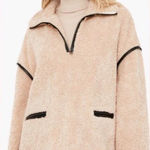 Tuckernuck Rhode Shearling Pullover Jacket Teddy Fleece Beige Small Photo 0