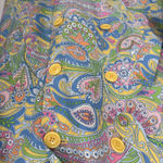 IZOD Flower Power Double Breasted Trench Coat Women S Pastel Polyester Pockets Photo 5