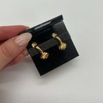 KJL Kenneth Jay Lane Gold Plated Faux Coral Glass Cabochon Hoop Clip Earrings Orange Photo 3