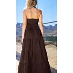 Boston Proper  Womens High Neck‎ Tiered Open Back Maxi Dress Brown Size 8 NWT Photo 1