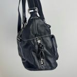 Banana Republic Black Leather Shoulder Bag Contrasting Stitch Detail Photo 2