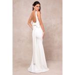Lulus Loving Fate White Bow Square Neck Backless Maxi Dress Size Large Photo 2