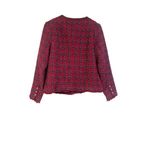 G By Giuliana Timeless Tweed Black Label Raw Hem Jacket Size L Hot Pink Barbie Photo 3