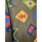 Vintage 80s Paris Sport Club Rustic Desert Aztec Chunky Knit Sweater Boho Medium Brown Photo 3