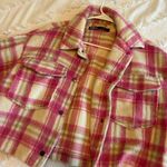 ZARA Pink and White Plaid Cropped Jacket Photo 3