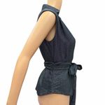 Rampage  Shimmering Sleeveless Black Wrap Blouse Juniors Medium Photo 4