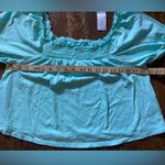 American Eagle  Outfitters Lite Teal Flowy Crop Top Size SM Photo 3