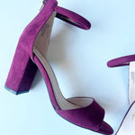 Lulus Social Scene Berry Purple Suede Ankle Strap Heels Women's Size 8 Photo 3