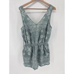 Madewell Petal Play Dotmix Romper Size Medium Sleeveless Shorts Blue Green Photo 1