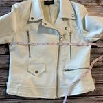 Love Tree Women's Ivory Faux Leather Jacket Photo 6