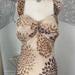 Vintage Cream Tan Floral Flower Mermaid Fairy Maxi Dress Made in USA M / 8 Photo 1