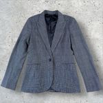 Norma Kamali  Single Breasted Glenn Plaid Blazer Jacket Black White Size 8‎ Photo 0