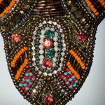 Vintage‎ Beaded Bib Necklace Tribal Boho Multicolor Statement Jewelry Ethnic Brown Photo 1