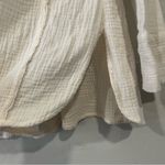 Free People Gauze Button Shirt Womens Small White Long Sleeve Oversized Boho Top Photo 6