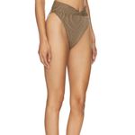 Tularosa  Brown High Waist Bikini Bottom LARGE Ribbed Cheeky Lexi Revolve $88 Photo 1