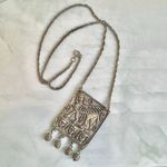 Vintage Egyptian Revival Pendant Necklace Silver Photo 5