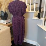 Maeve ANTHROPOLOGIE  Geoscope Jumpsuit Purple Printed Rayon Button Front Sz S Photo 4