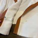 Graeme Black Vintage Jacket Blazer Cream Bone Leather Trim Tan M Coastal Career Size M Photo 3