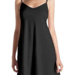 Comptoir Des Cotonniers Black‎ Scoop Neck Mini Slip Dress Size 4 Black Photo 0
