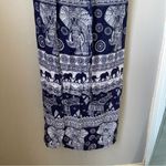 Navy and White elephant print Pencil wrap Maxi Skirt for Casual Wear Black Size undefined Photo 2