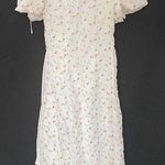 Vintage Áo Dài Việt Floral Puff Sleeve Dress In White & Pink midi halter neck Photo 0