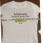 Lululemon XS Organic Cotton Baby Tee Tennis & Sports Club White NWT Preppy 1998 Photo 7