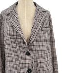 Free People  Cali Plaid Blazer Jacket Gray Neutral‎ Size Large Photo 4