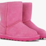 BEARPAW Elle short Wide Cadet Fur-Lined Pink Suede Boots Photo 0