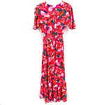 Anthropologie  ABEL THE LABEL Multicolor Rayon Floral Print Hi Low MIDI Dress Photo 5