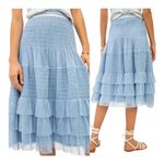 Anthropologie  Maeve Tulle Midi Skirt Size Small Color: Blue Photo 8