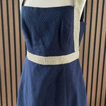 Lilly Pulitzer Eliana True Navy Braided Gold Cocktail Shift Dress size 6 Photo 0