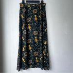 Vintage 80s/90s Green Trophy Crest Tassel Print Maxi Skirt M Size M Photo 2