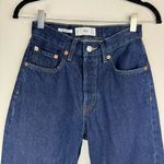 Mango Womens Havana Straight Leg Jeans Sz 1 Dark Wash Button Fly Raw Hem Photo 4