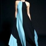 Butter by Nadia Tarr Designer Maxi Dress Rare Aqua Blue Black Dramatic Couture Size M Photo 1
