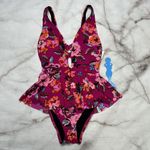 Skinny Dippers HOT HOUSE PINK Too Too Plunge Skirt One Piece Swimsuit Small New Photo 1